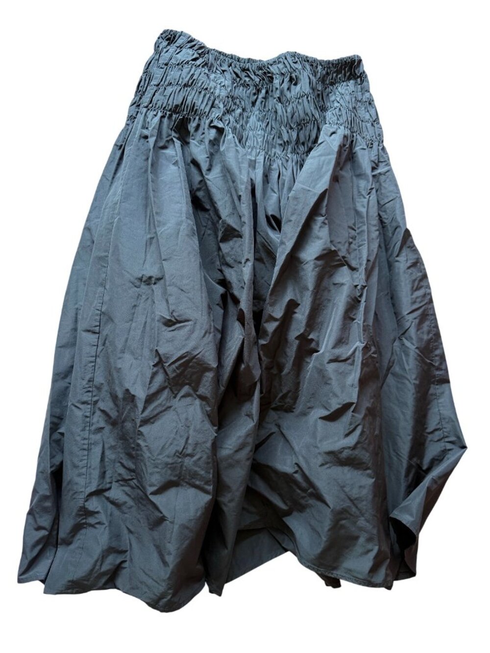 Maje women's black smocked skirt size 36 with a flowing design.